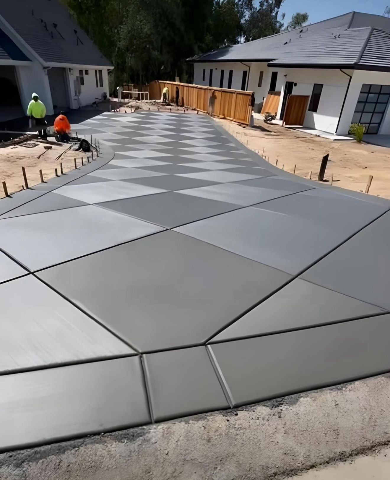 Diamond pattern driveway